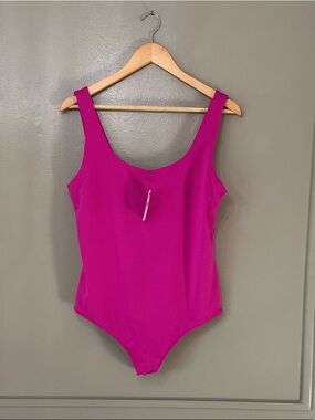 Express Fuchsia Pink Scoop Neck Bodysuit